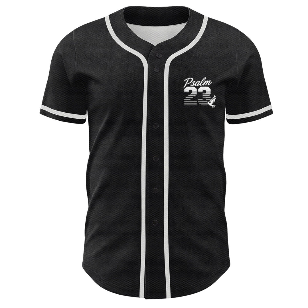 Christianartworkshop Camiseta de béisbol unisex con estampado retro de rayas degradadas y número cursivo del Salmo 23 - image 8