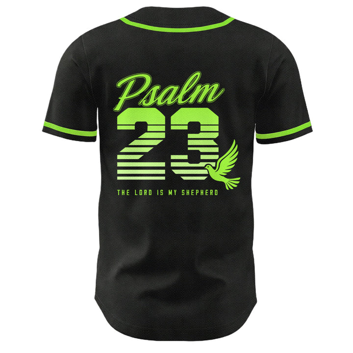 Christianartworkshop Camiseta de béisbol unisex con estampado retro de rayas degradadas y número cursivo del Salmo 23 - image 22
