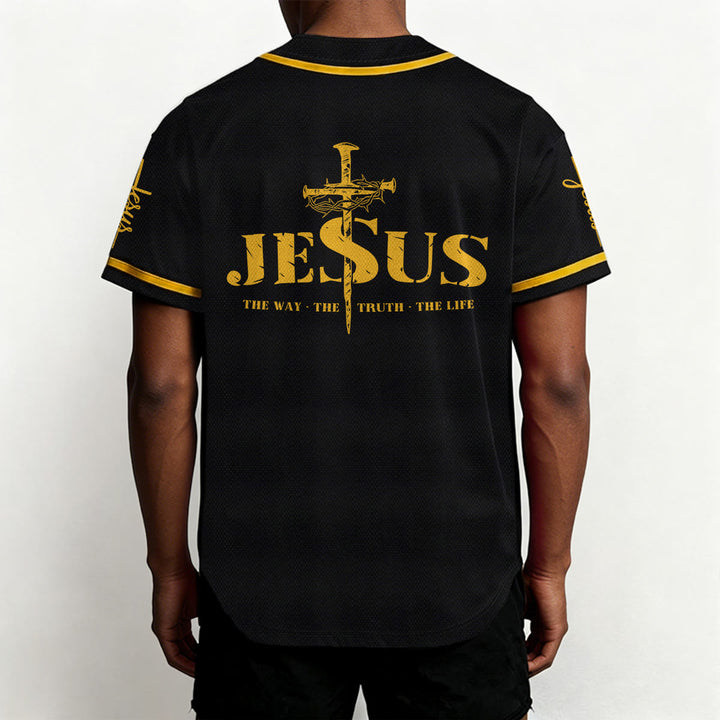 Camiseta de béisbol con la cruz de Jesús, clavos y corona de espinas de Christianartworkshop - image 36