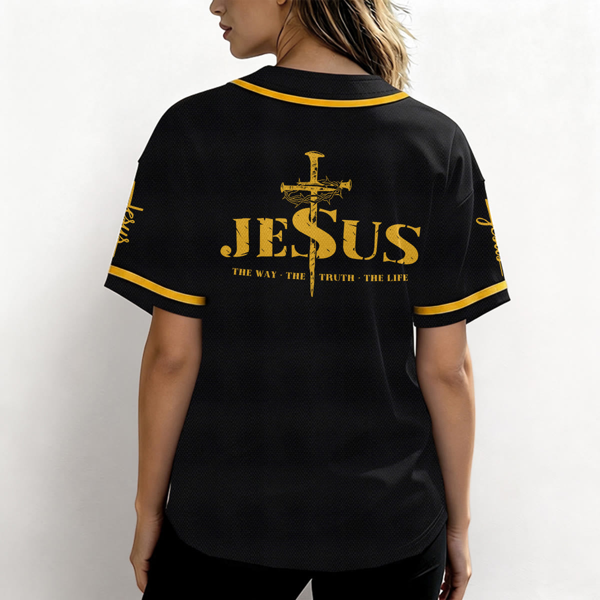 Christianartworkshop Camiseta de béisbol con la cruz de Jesús, clavos y corona de espinas - image 38