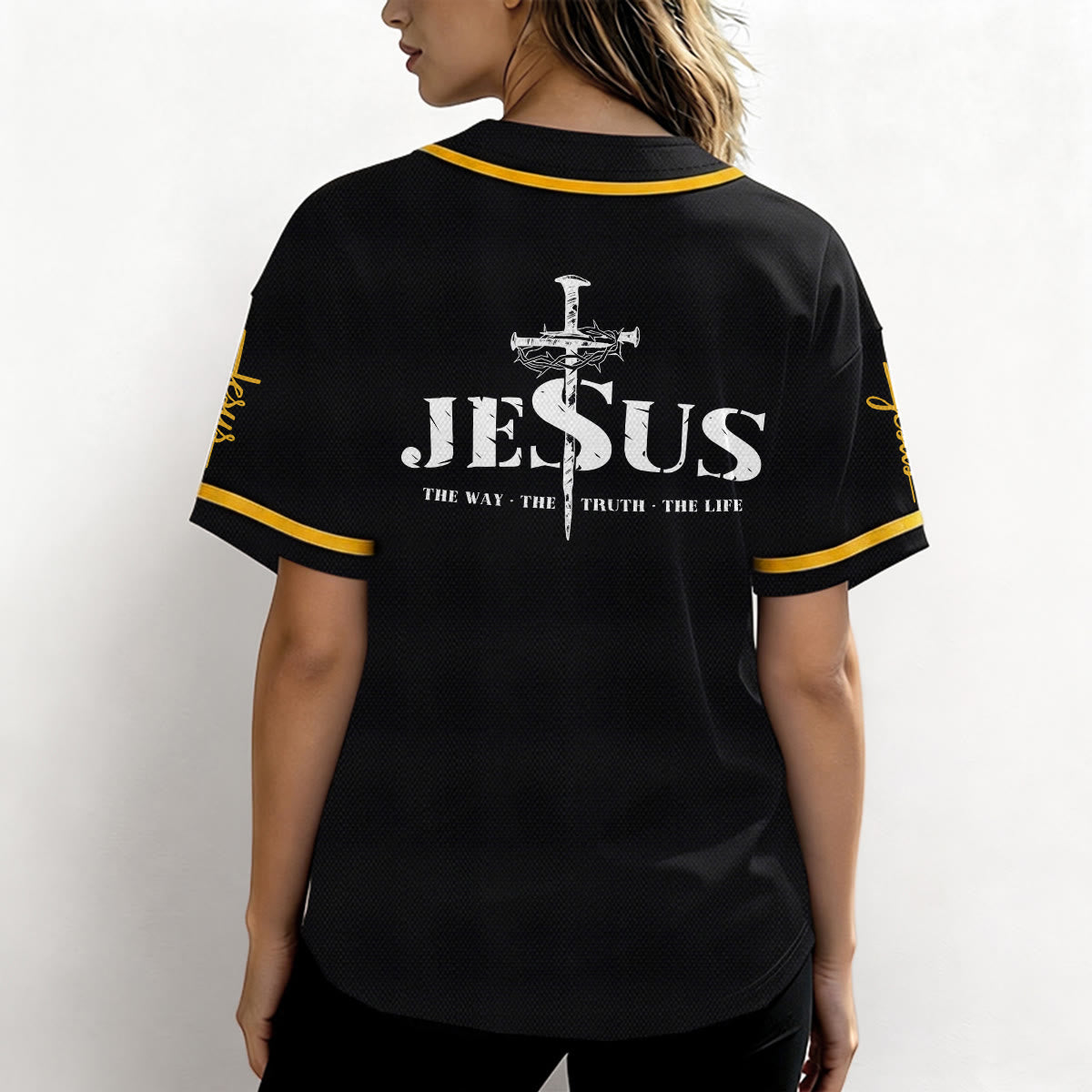 Christianartworkshop Camiseta de béisbol con la cruz de Jesús, clavos y corona de espinas - image 7