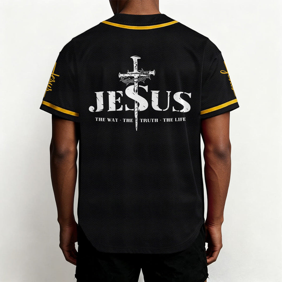 Camiseta de béisbol con la cruz de Jesús, clavos y corona de espinas de Christianartworkshop - image 5