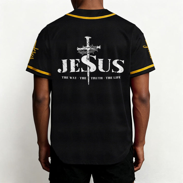 Camiseta de béisbol con la cruz de Jesús, clavos y corona de espinas de Christianartworkshop - image 5