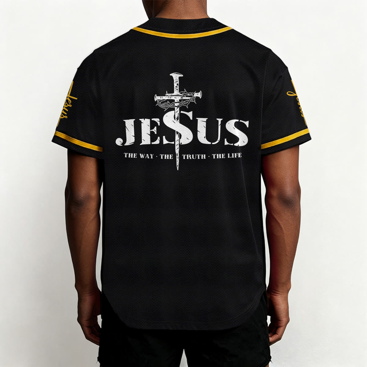 Christianartworkshop Camiseta de béisbol con la cruz de Jesús, clavos y corona de espinas - image 5