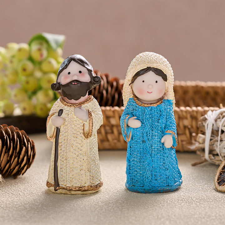 Christianartworkshop Mini adornos de personajes del Nacimiento: símbolo de la tranquila armonía celestial. - María y San José - image 0