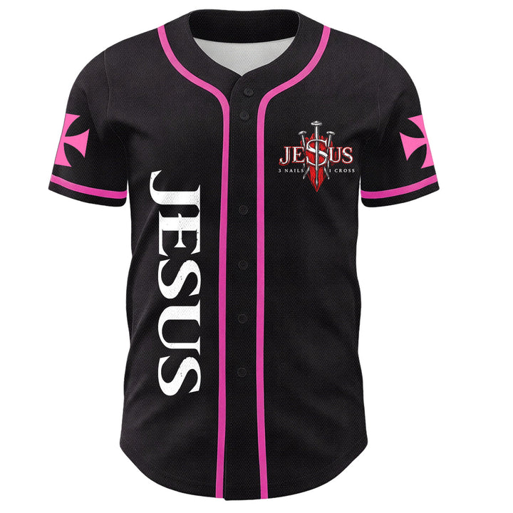 Christianartworkshop Parte delantera vertical Jesús Clavo Cruz Emblema Parte trasera Rayo León de Judá Retrato Camiseta de béisbol abotonada - image 36