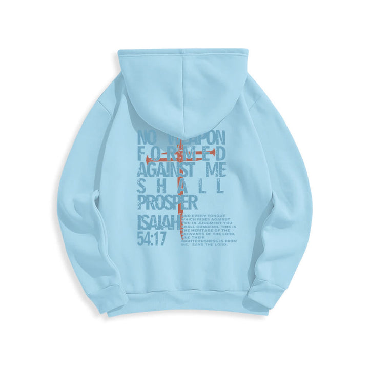 Christianartworkshop Sudadera con capucha de poliéster forrada de felpa con estampado desgastado en la espalda con la inscripción Isaías 54:17 - image 22