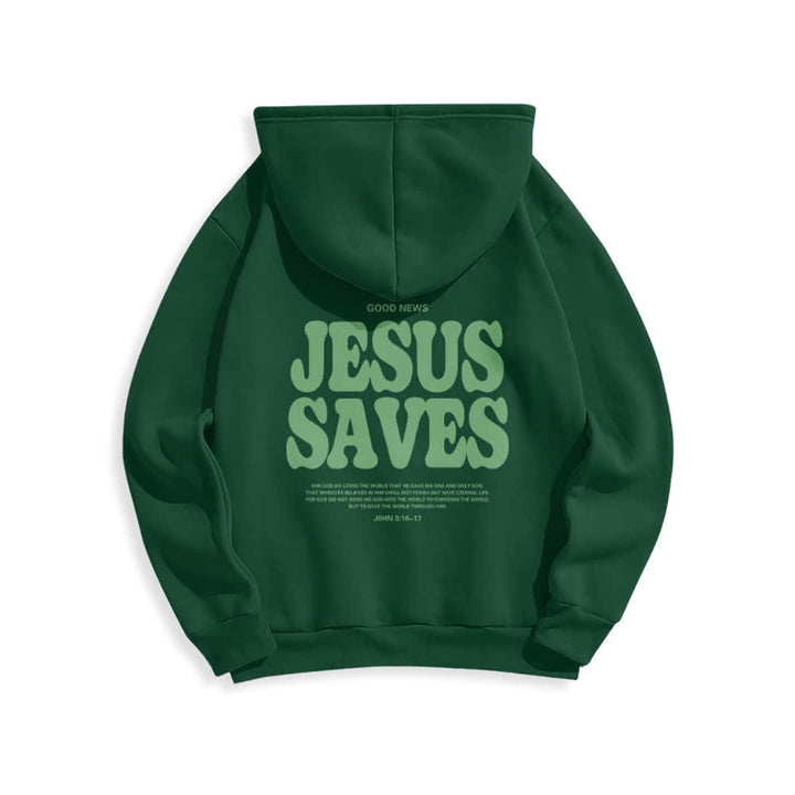 Christianartworkshop Sudadera con capucha blanca de poliéster forrada de felpa con el lema "Jesús salva" (Jesús salva) - image 19