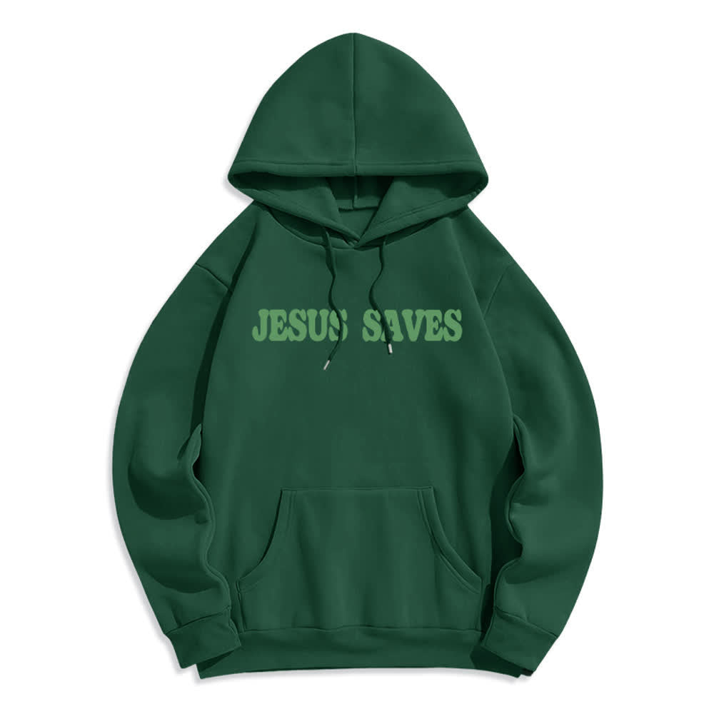 Christianartworkshop Sudadera con capucha blanca de poliéster forrada de felpa con el lema "Jesús salva" (Jesús salva) - image 20
