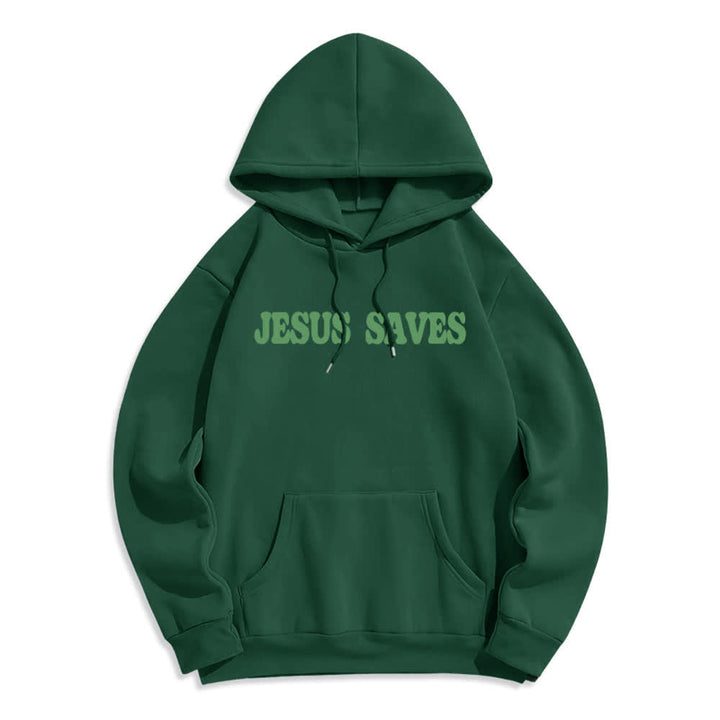 Christianartworkshop Sudadera con capucha blanca de poliéster forrada de felpa con el lema "Jesús salva" (Jesús salva) - image 20