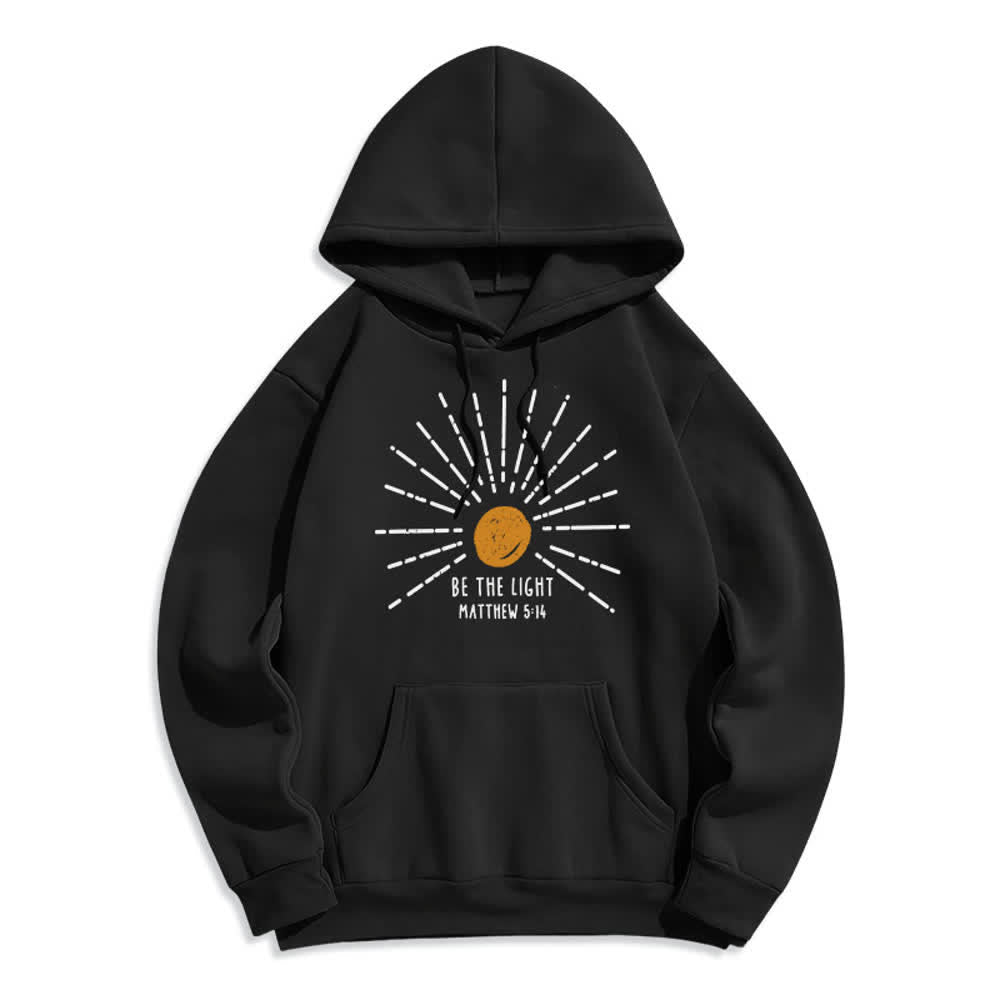 Christianartworkshop Sudadera con capucha "Sé la luz" Mateo 5:14 - Negro - 2XL - image 1