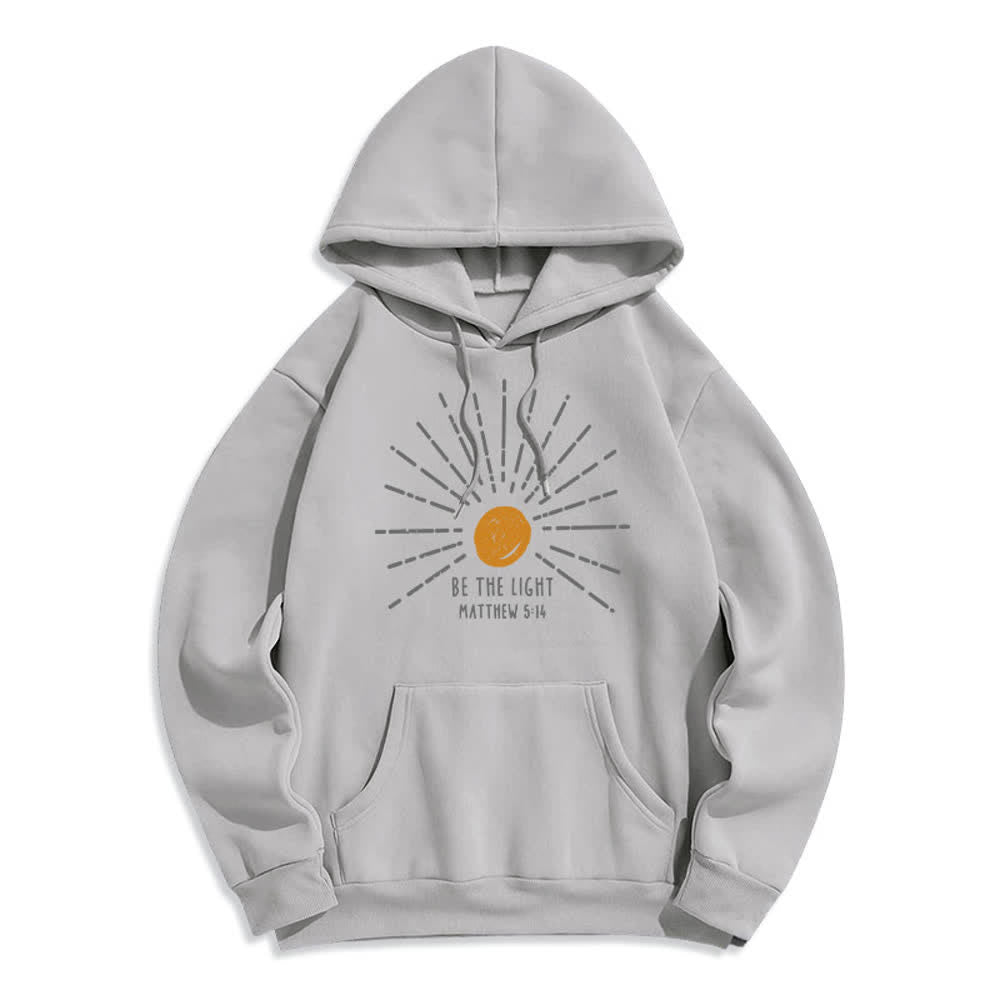 Christianartworkshop Sudadera con capucha "Sé la luz" Mateo 5:14 - Gris - 2XL - image 3