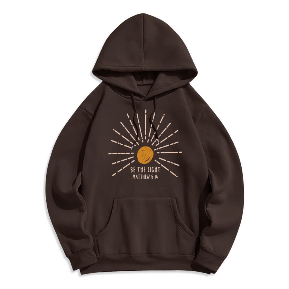 Christianartworkshop Sudadera con capucha "Sé la luz" Mateo 5:14 - Marrón - 2XL - image 4