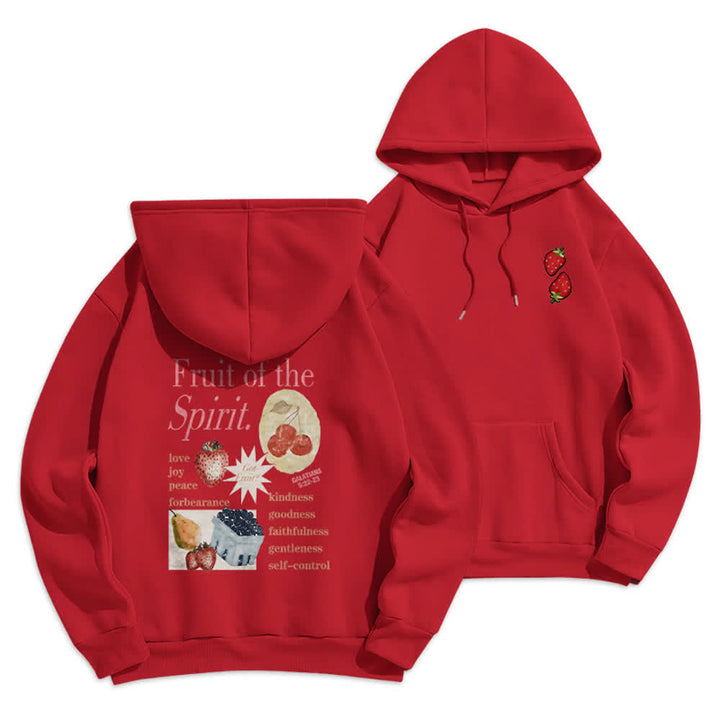 Christianartworkshop Sudadera con capucha de poliéster forrada de felpa con estampado de fresas Fruit Of the Spirit - Rojo - 2XL - image 15