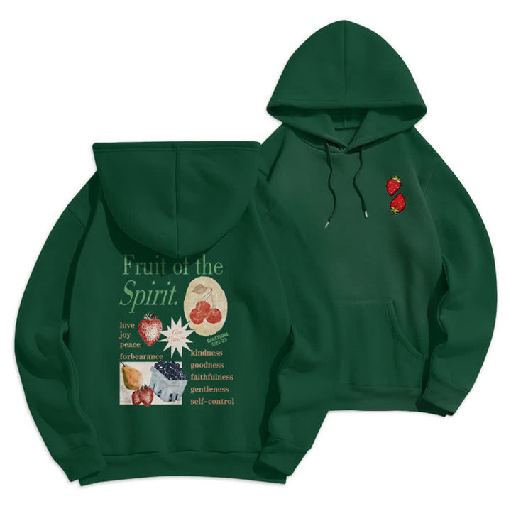 Christianartworkshop Sudadera con capucha de poliéster forrada de felpa con estampado de fresas Fruit Of the Spirit - Verde - 2XL - image 18