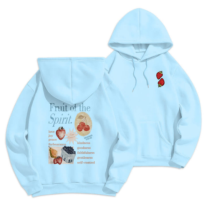 Christianartworkshop Sudadera con capucha de poliéster forrada de felpa con estampado de fresas Fruit Of the Spirit - Azul - 2XL - image 21