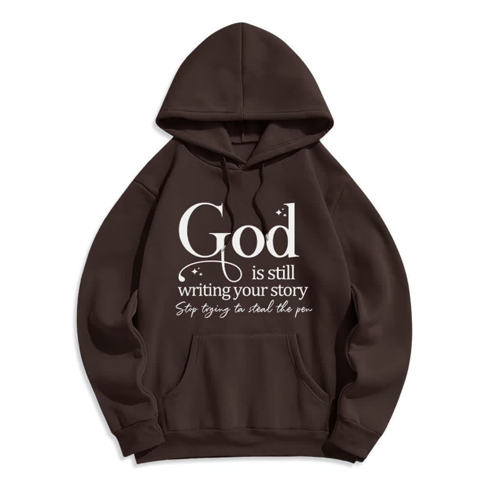 Christianartworkshop Dios sigue escribiendo tu historia. Sudadera con capucha de poliéster forrada de felpa. - Marrón - 2XL - image 0