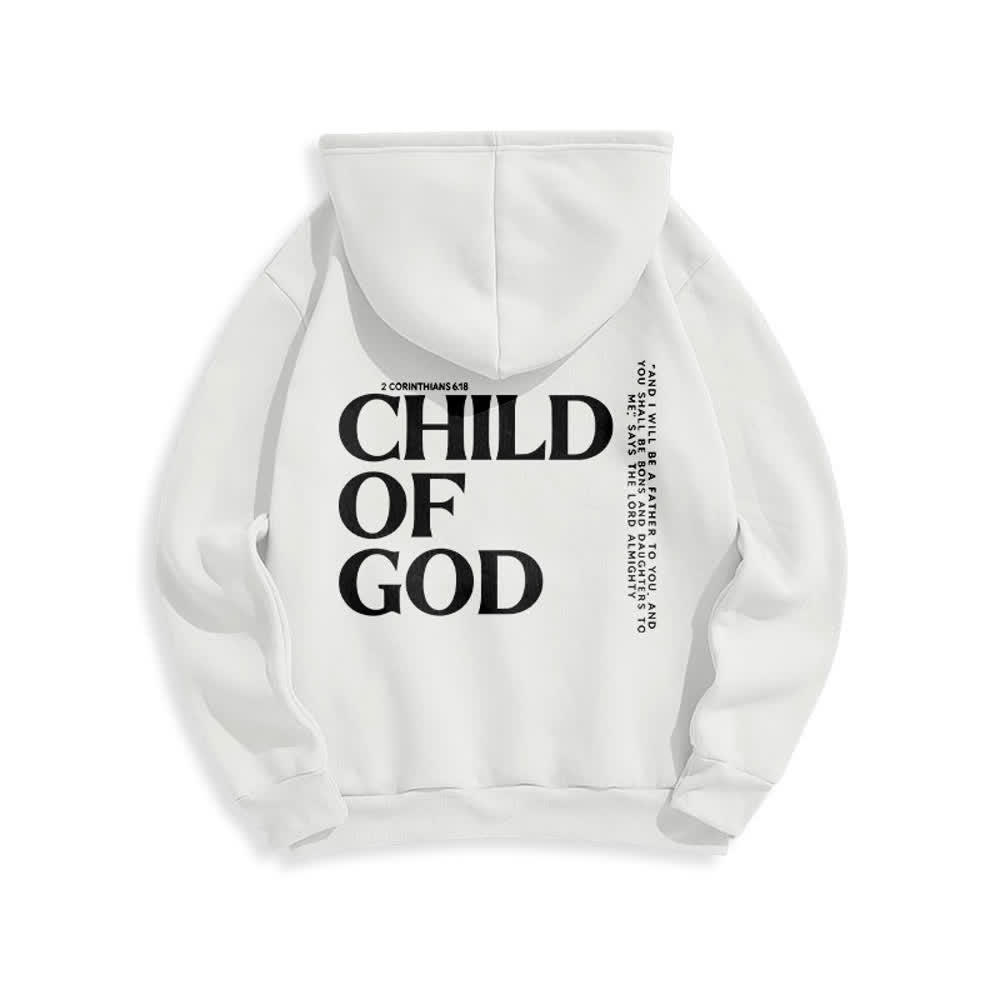 Christianartworkshop Sudadera con capucha de poliéster forrada de felpa con estampado minimalista "Hijo de Dios" - image 1