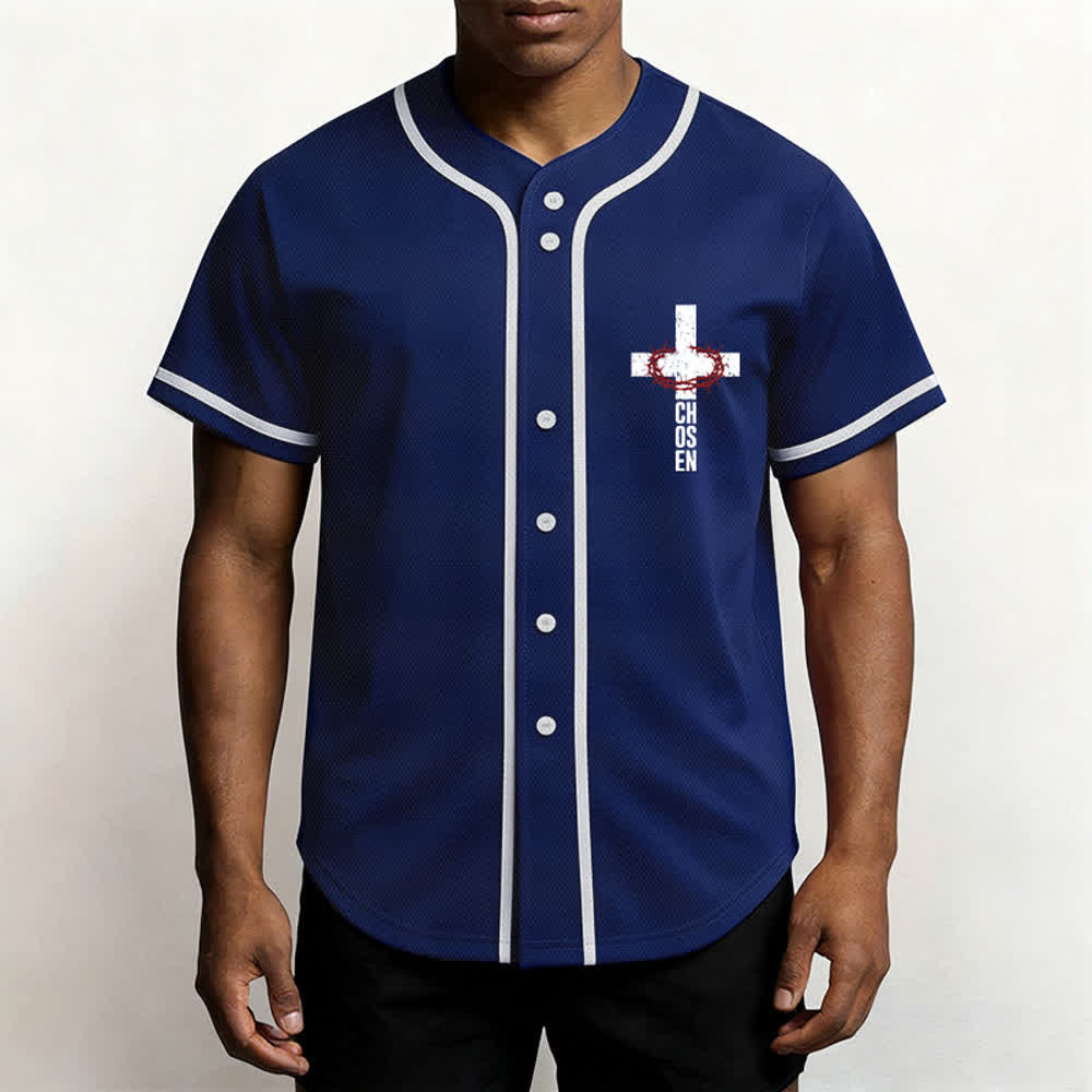 Christianartworkshop Camiseta de béisbol con botones y malla de la Cruz de Jesús - image 41