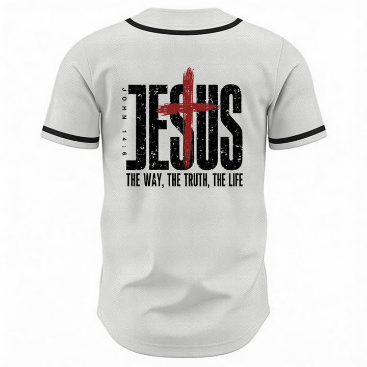 Christianartworkshop Jesús EL CAMINO LA VERDAD LA VIDA Camiseta de béisbol con botones - image 8