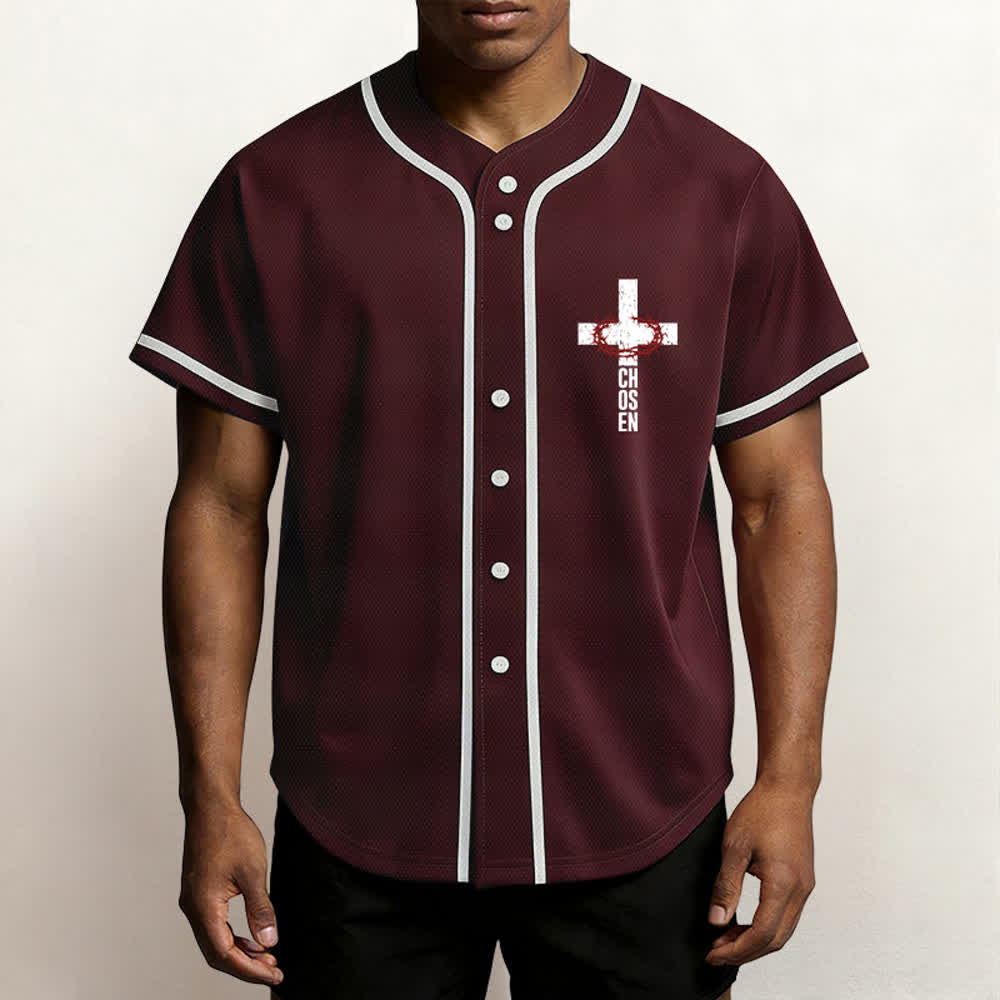 Christianartworkshop Camiseta de béisbol con botones y malla de la Cruz de Jesús - image 20