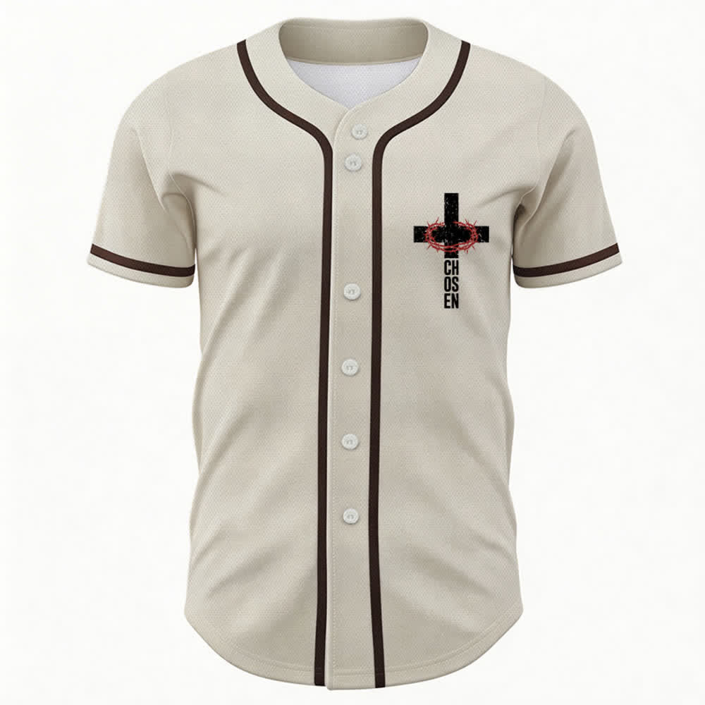 Christianartworkshop Camiseta de béisbol con botones y malla de la Cruz de Jesús - image 23