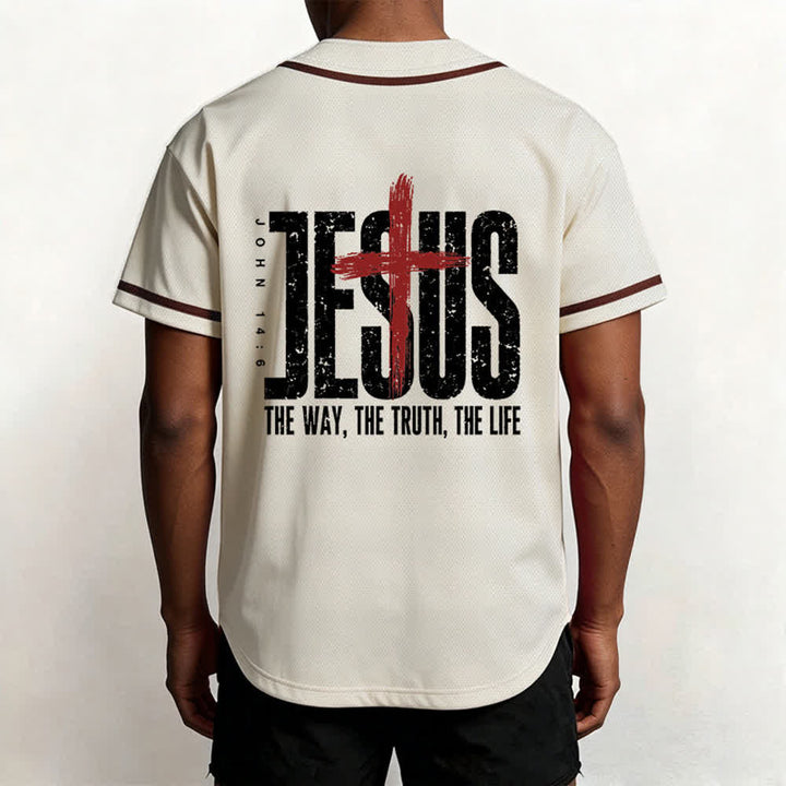 Christianartworkshop Jesús EL CAMINO LA VERDAD LA VIDA Camiseta de béisbol con botones - image 26