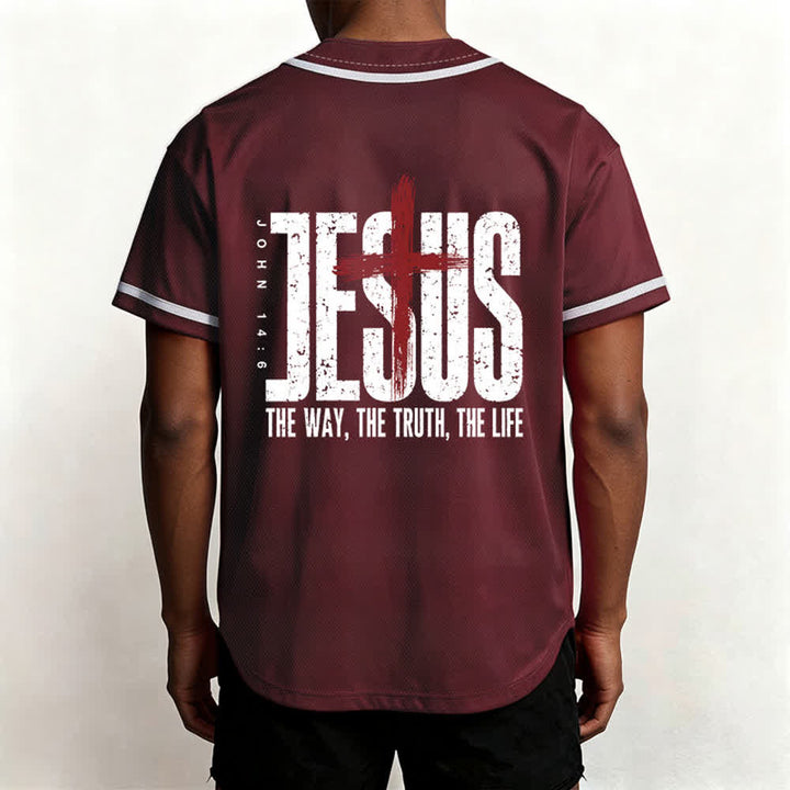 Christianartworkshop Jesús EL CAMINO LA VERDAD LA VIDA Camiseta de béisbol con botones - image 19