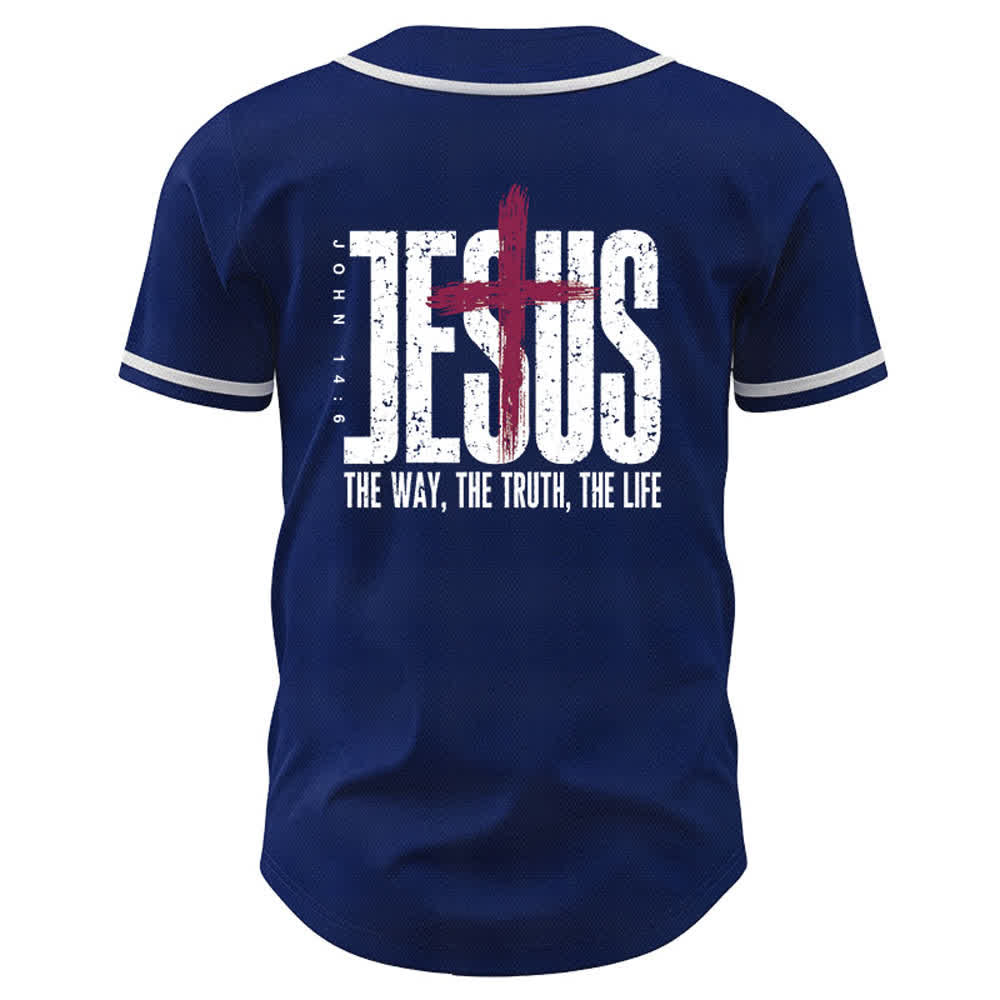 Christianartworkshop Jesús EL CAMINO LA VERDAD LA VIDA Camiseta de béisbol con botones - image 36