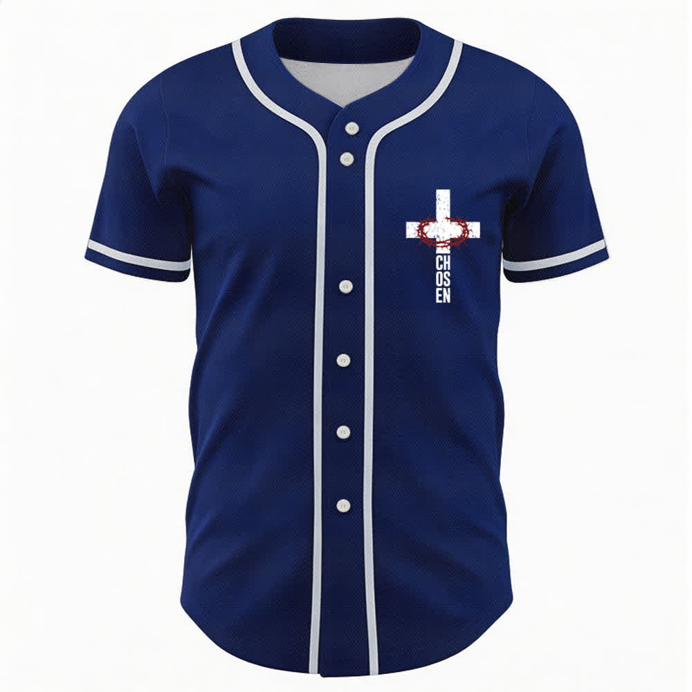 Christianartworkshop Camiseta de béisbol con botones y malla de la Cruz de Jesús - image 37