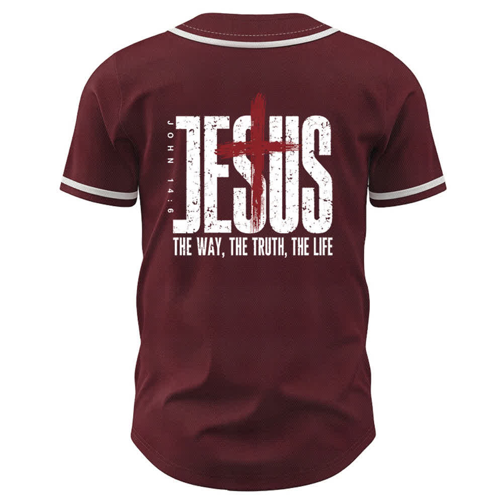 Christianartworkshop Jesús EL CAMINO LA VERDAD LA VIDA Camiseta de béisbol con botones - image 15