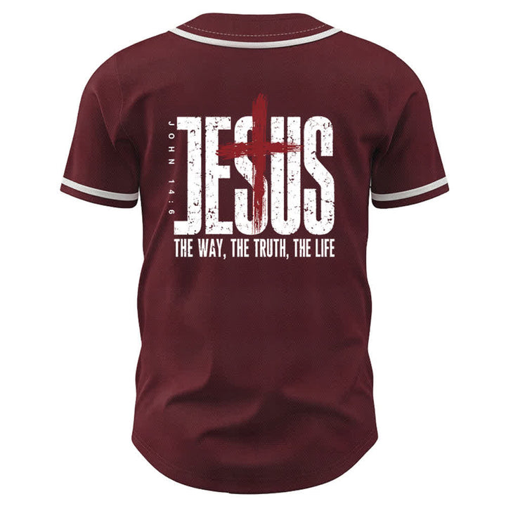 Christianartworkshop Jesús EL CAMINO LA VERDAD LA VIDA Camiseta de béisbol con botones - image 15