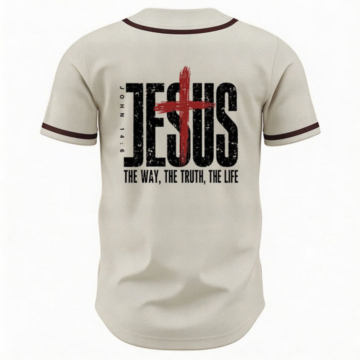 Christianartworkshop Jesús EL CAMINO LA VERDAD LA VIDA Camiseta de béisbol con botones - image 22