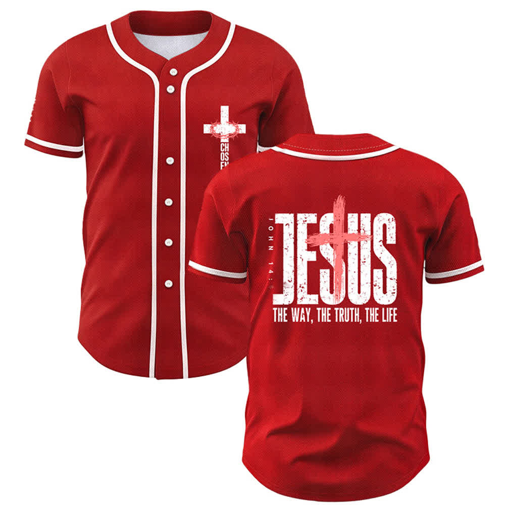 Christianartworkshop Camiseta de béisbol con botones y malla de la Cruz de Jesús - image 42
