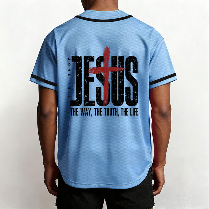 Christianartworkshop Jesús EL CAMINO LA VERDAD LA VIDA Camiseta de béisbol con botones - image 54