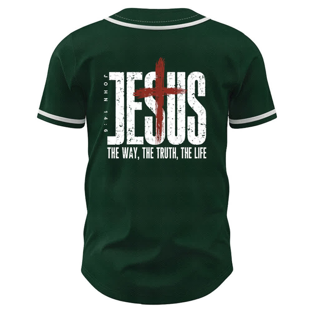 Christianartworkshop Jesús EL CAMINO LA VERDAD LA VIDA Camiseta de béisbol con botones - image 29