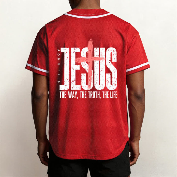 Christianartworkshop Jesús EL CAMINO LA VERDAD LA VIDA Camiseta de béisbol con botones - image 47