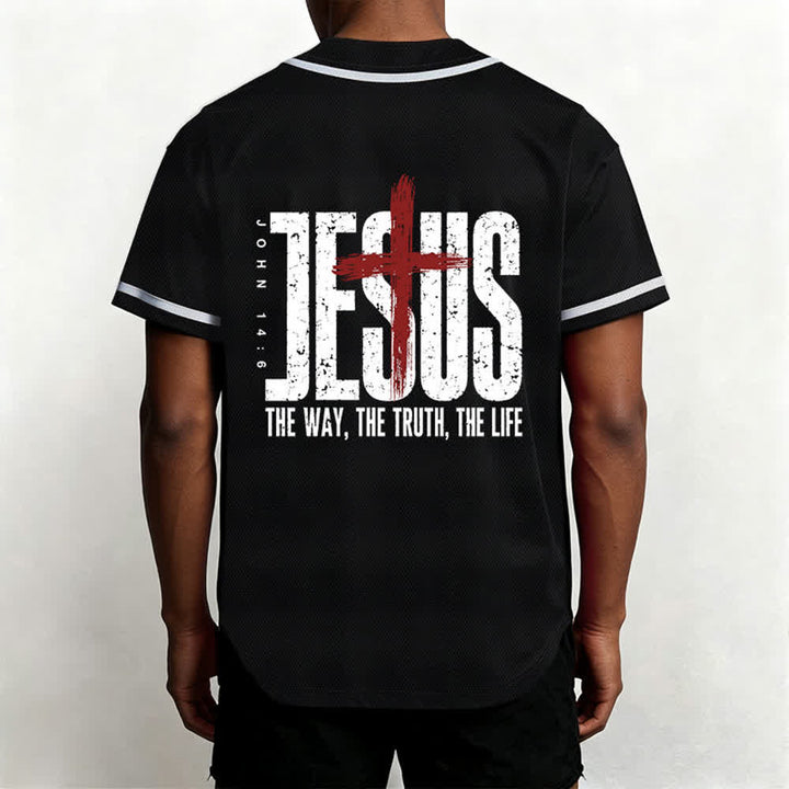 Christianartworkshop Jesús EL CAMINO LA VERDAD LA VIDA Camiseta de béisbol con botones - image 5
