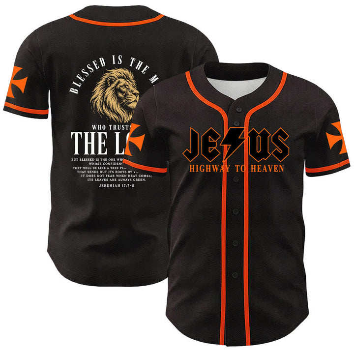Christianartworkshop Jesús Camino al Cielo Jeremías 17:7-8 Camiseta de béisbol - Naranja - 5XL - image 35