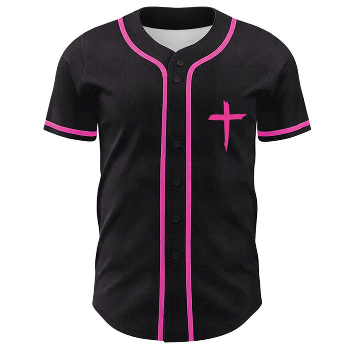 Camiseta de béisbol con ribete de contraste y cruz "Fe sobre el miedo" de Christianartworkshop - image 9