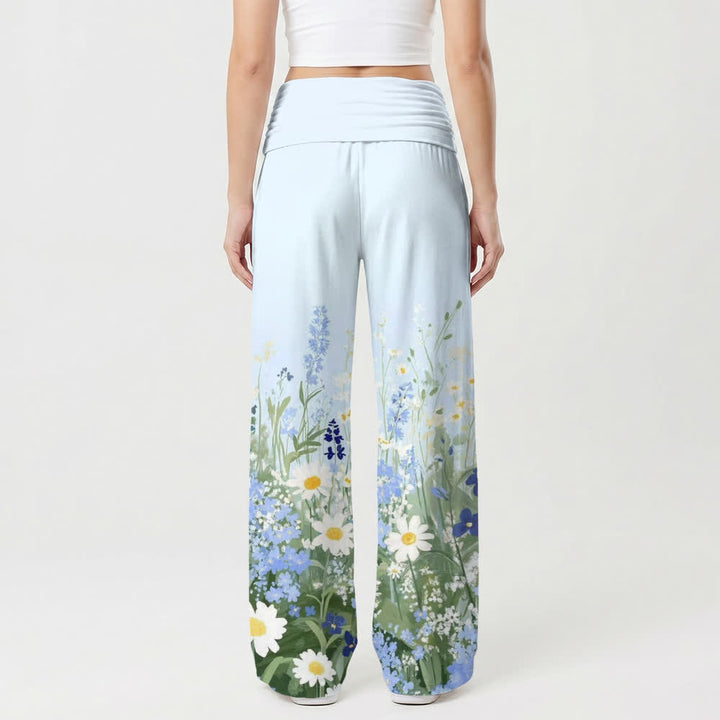 Christianartworkshop Pantalones de pierna ancha para mujer Blue Meadow Embrace - image 2