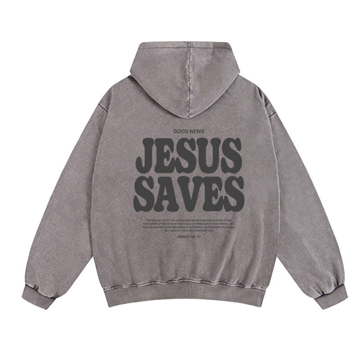 Chaqueta con capucha estilo streetwear extragrande con estampado de Jesús salva de Christianartworkshop - image 7