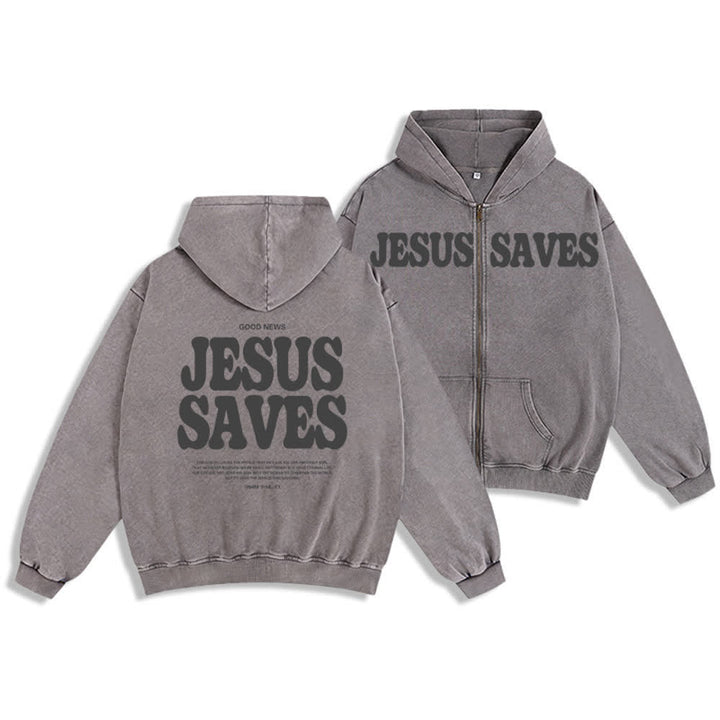 Chaqueta con capucha estilo streetwear extragrande con estampado de Jesús salva de Christianartworkshop - image 6