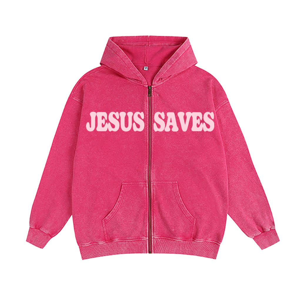 Chaqueta con capucha estilo streetwear extragrande con estampado de Jesús salva de Christianartworkshop - image 11