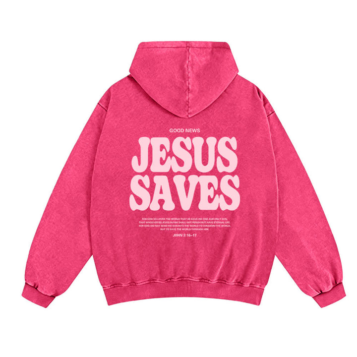 Chaqueta con capucha estilo streetwear extragrande con estampado de Jesús salva de Christianartworkshop - image 10