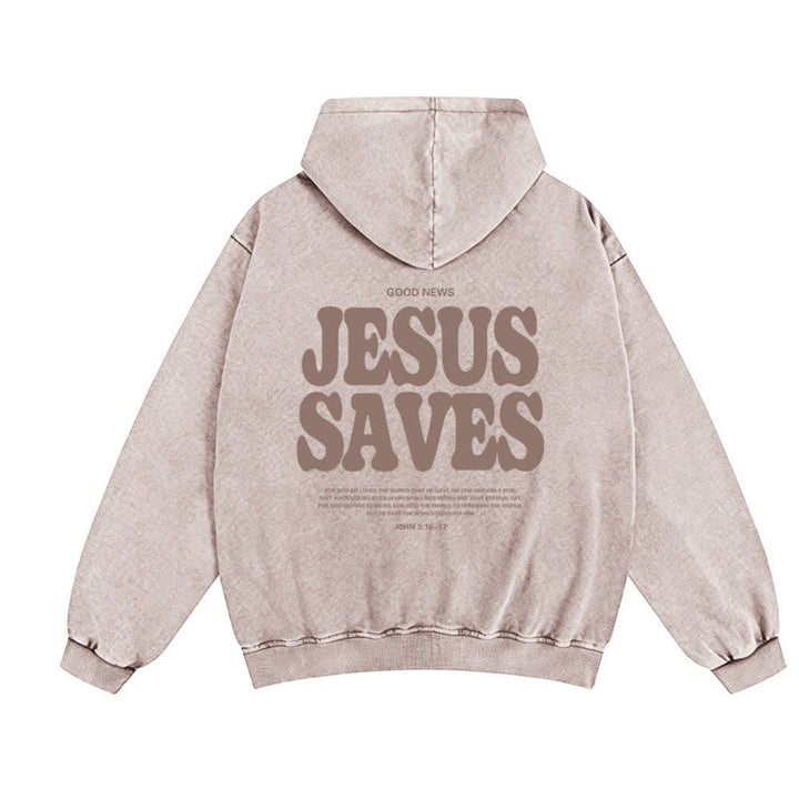 Chaqueta con capucha estilo streetwear extragrande con estampado de Jesús salva de Christianartworkshop - image 13