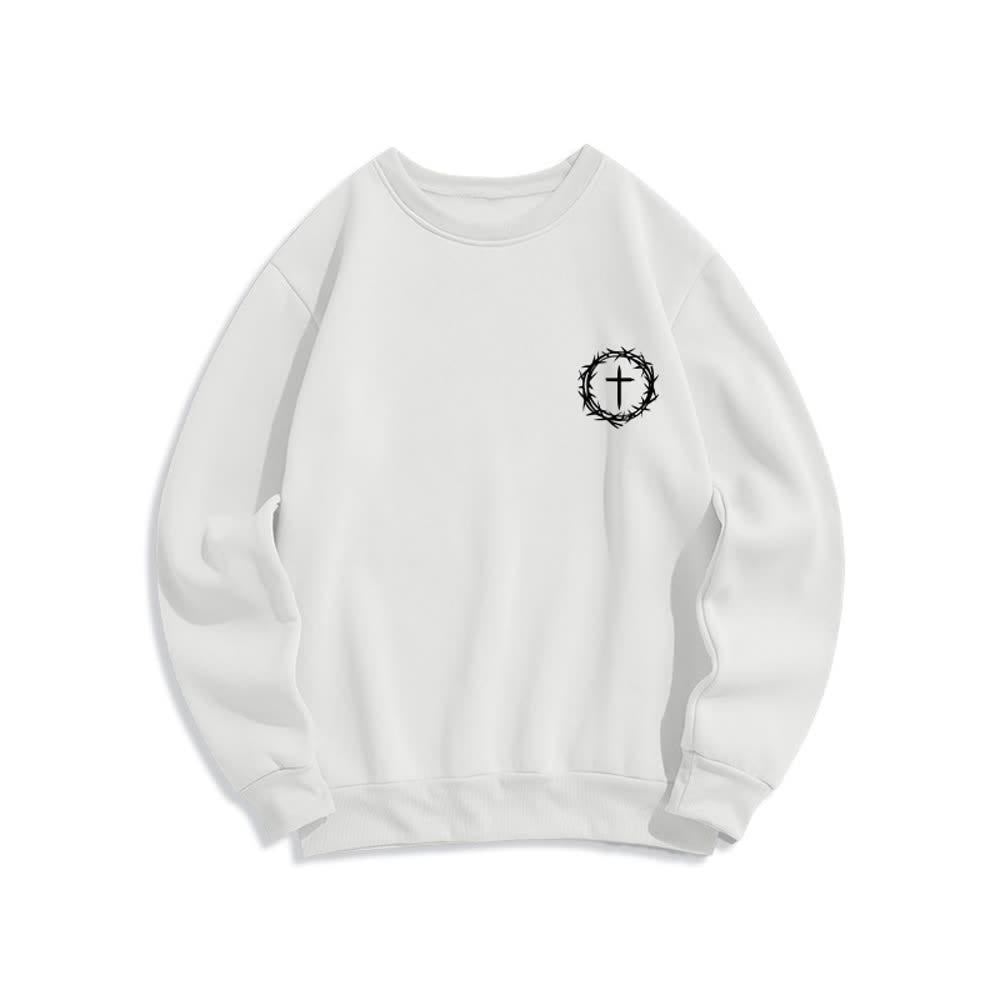 Christianartworkshop Sudadera polar con estampado cruzado en la espalda Three Days Thorn - image 5
