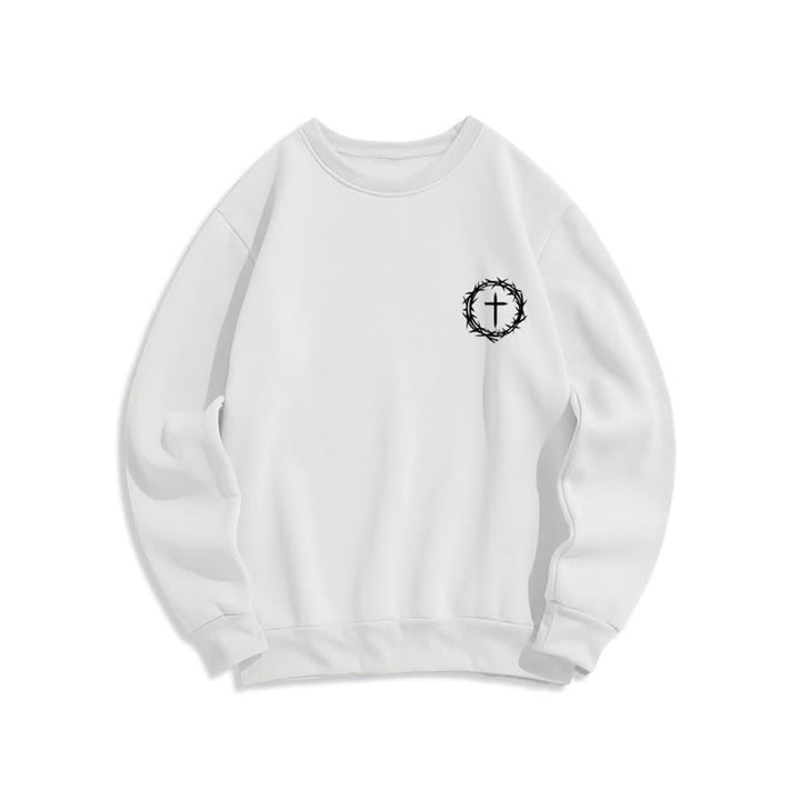 Christianartworkshop Sudadera polar con estampado cruzado en la espalda Three Days Thorn - image 5