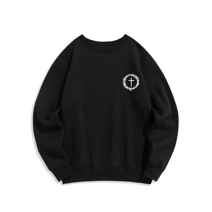 Christianartworkshop Sudadera polar con estampado cruzado en la espalda Three Days Thorn - image 8