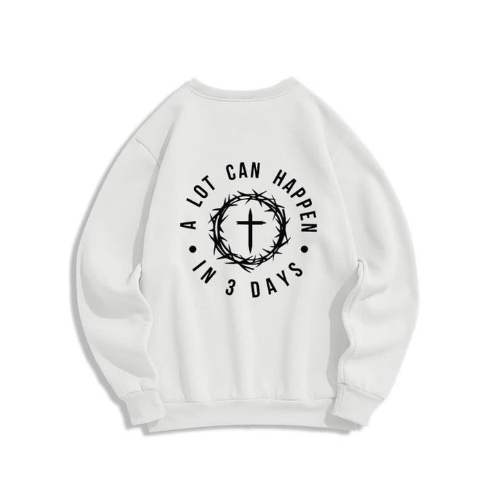 Christianartworkshop Sudadera polar con estampado cruzado en la espalda Three Days Thorn - image 4